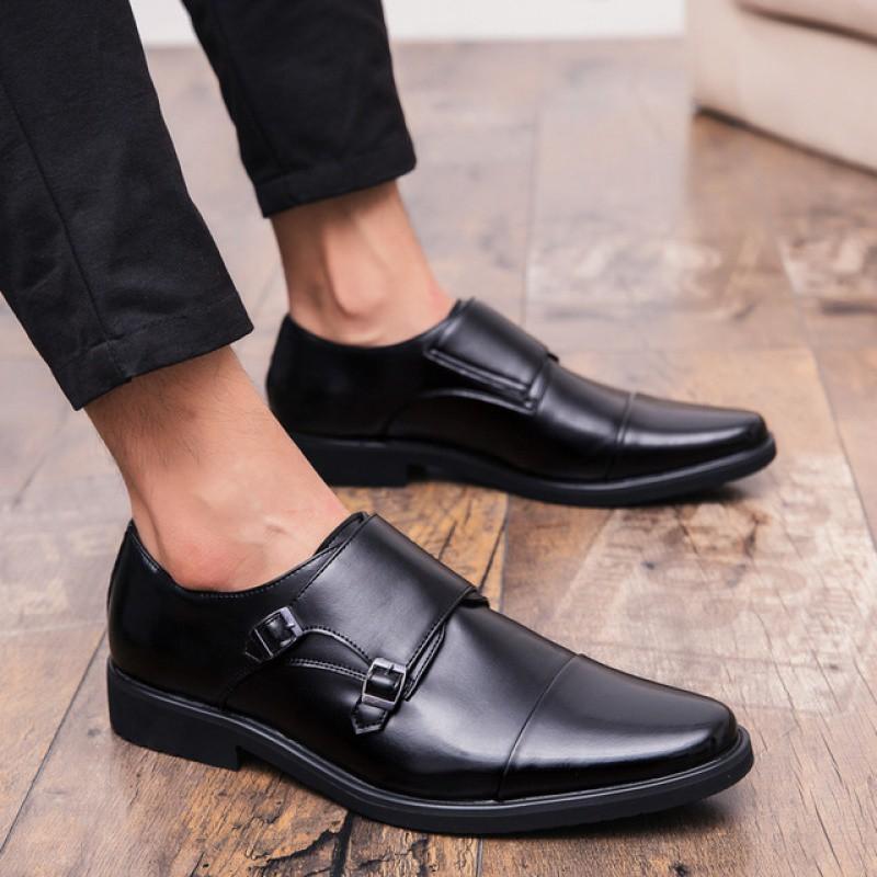 Men's leather shoes large size new leather shoes fashion business dress shoes trend foot wedding shoes