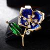 Fashionable High-end Women Flowers Brooch All-match Elegant Sparkling Rhinestone Breastpin Pin Party Jewelry Christmas Gift