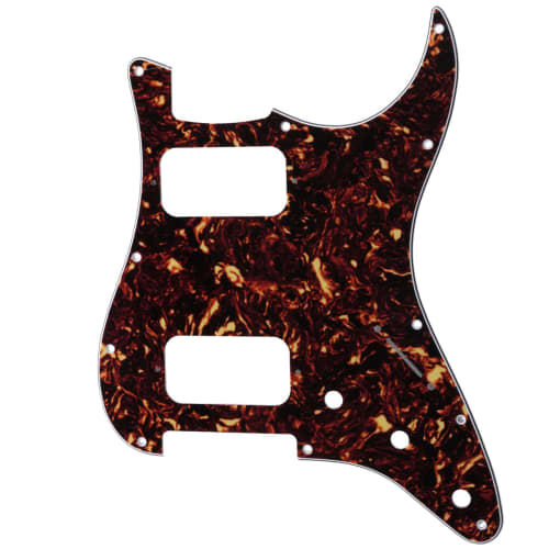 Musiclily Pro 11-Hole Round Corner HH Stratocaster Pickguard with 2 Humbuckers for American/Mexican Fender Standard Stratocaster Electric Guitars, Tor