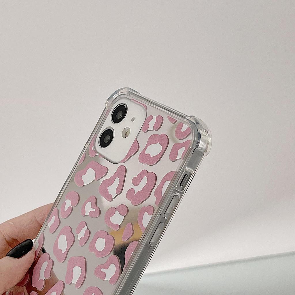 Leopard Print Mirror Case for iPhone 14 Pro Max, iPhone 15, iPhone 12, Apple 16, Huawei Nova 12, Honor 90