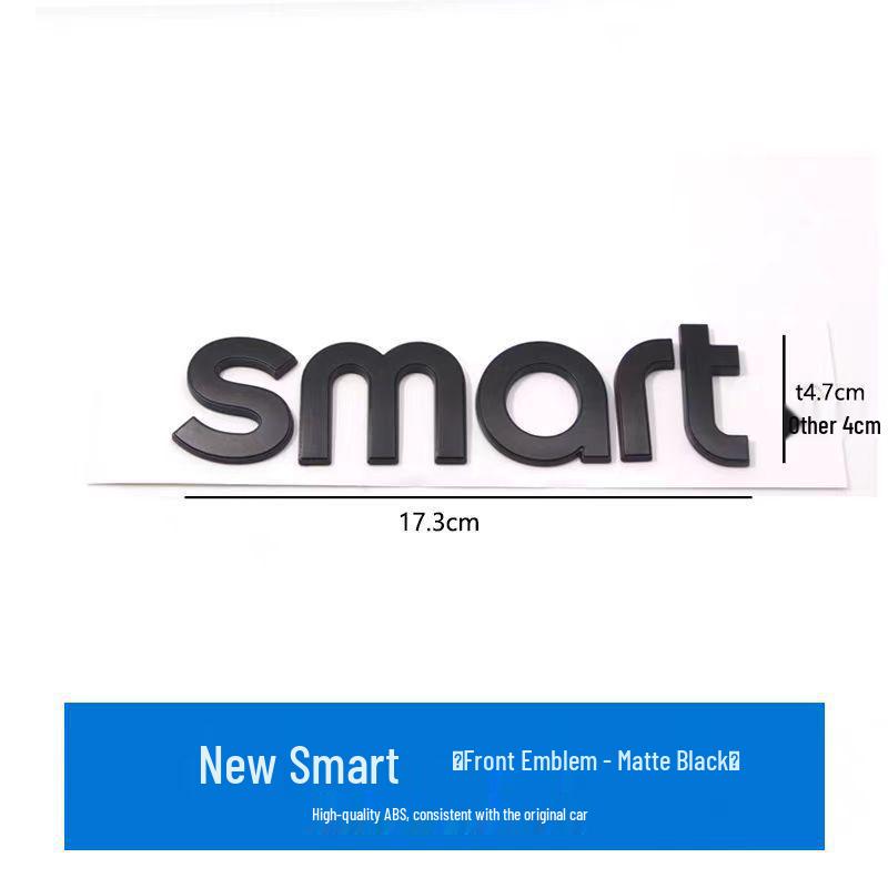 Compatible with Mercedes Smart Front & Rear Emblems, 'Smart Little Elf' Letter Stickers, Modified Car Tail Number Decals