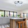 Moderne Runde K9 Kristall LED Deckenleuchte Dimmbar Aufputz Kleiner Deckenleuchter mit Fernbedienung