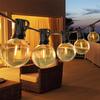 Solar G40 Outdoor String Lights with Remote Controls LED Shatterproof Globe Bulb IP65 Waterproof Patio Light for Garden Decor