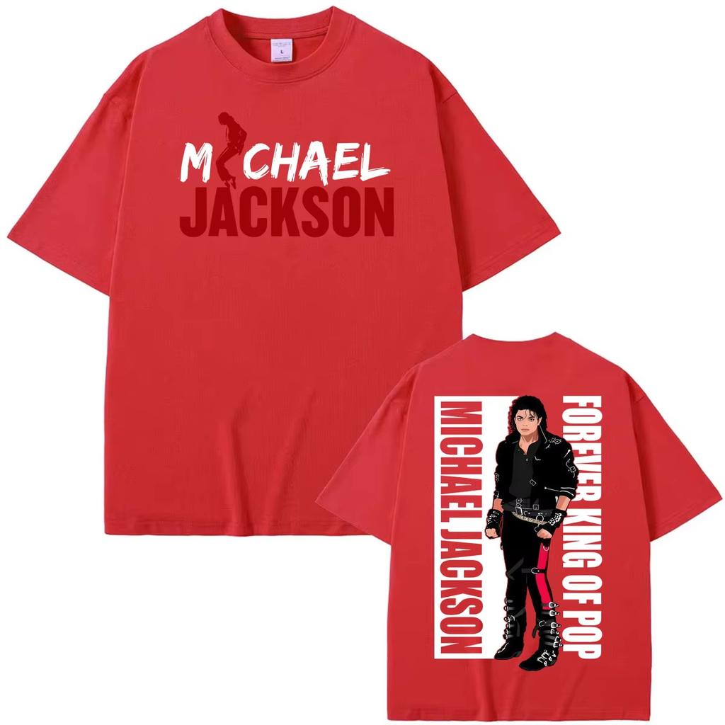 T-shirt Merch Michael Jackson Roi de la Pop pour Toujours Hommes Femmes Vintage Hip Hop High Street T-shirts Oversize Unisexes Harajuku haute qualité