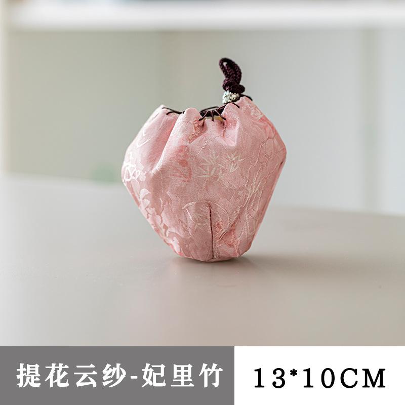 Chinese Style Small Storage Bag Vintage Portable Candy Storage Bag Tea Ceremony Thicken Protective Cup Bag Outdoor Accessories