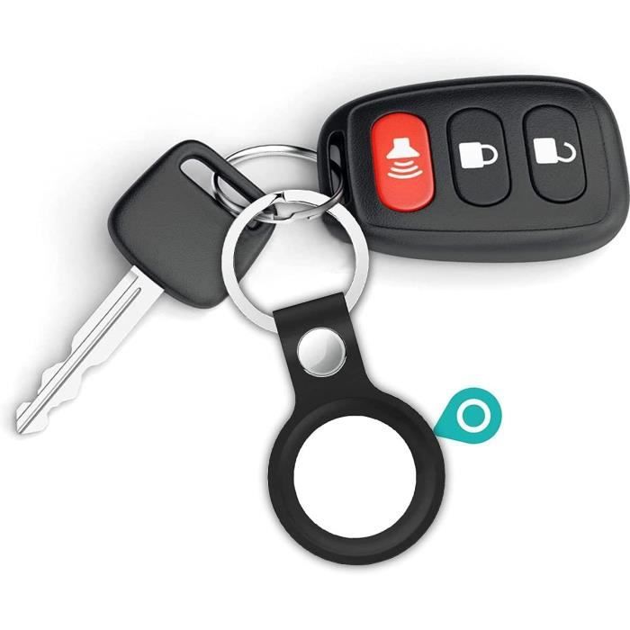 Coque - Phonillico - AirTag 2021 - Lot de 2 - Silicone Noir - Souple Antidérapante