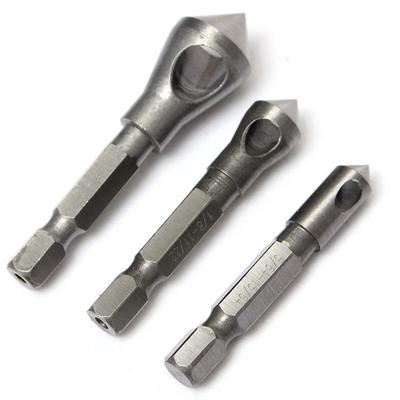 3pcs Countersink Deburring Set Steel Hand Tools for Cutting Metal Wood Plastic