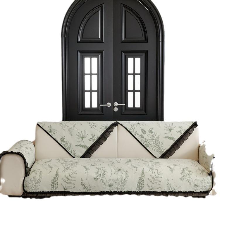 Ink and Wash Sofa Cushion, Retro Estate Sofa Cushion, Seat Cushion Cover, Light Luxury, Modern Anti Slip Sofa Cushion, Dust Cover