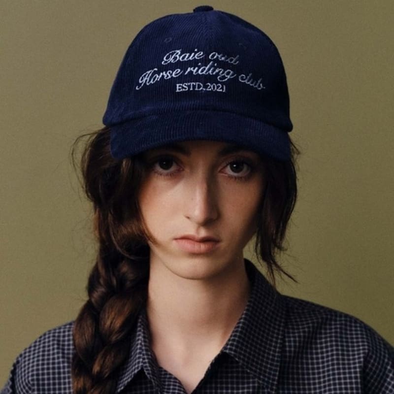 

BAIE OUD Corduroy horse riding club ball cap_navy navy