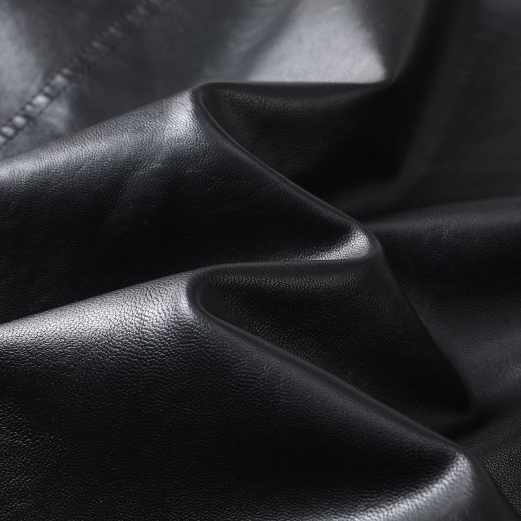 Du Jiabang Herren Jacke mit Stehkragen aus Kunstleder - Herbst/Winter, Schlanke Passform, Reißverschluss, Unifarben, Trendiger Business-Stil.
