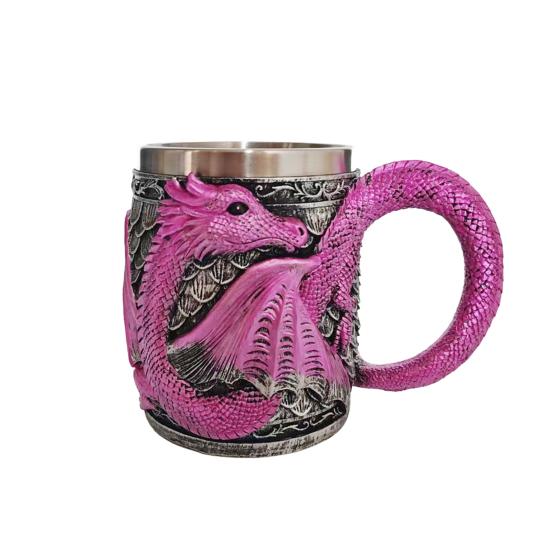 

Кружка для пива Yousheng Dragon, кружка, чашка для напитков, смола, ручная роспись, фиолетовый ревущий дракон, чашка для кофе, чая, новинка, готические подарки фиолетовый