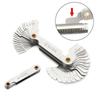 Metalworking Gauge Thread 0.25-6mm Thread Template 52 Sheets Metric Inch Stainless Steel Thread Gauge Hardened