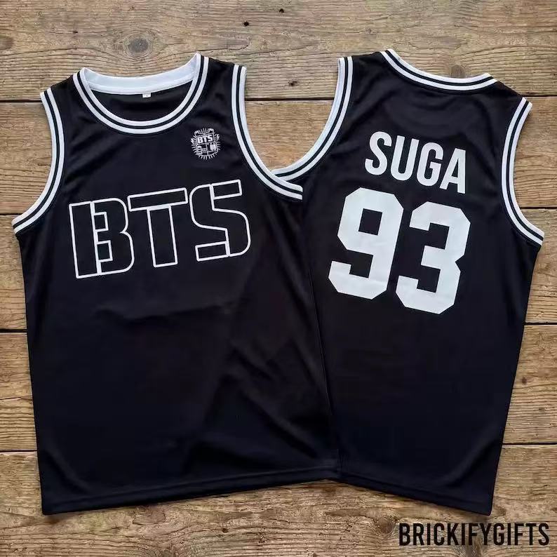 Kpop BTS Basketballtrikot Unisex Ärmelloses Netz-Tanktop Sportliche Athletische Weste Lässige Streetwear Sommerkonzert Fan-Support Merchandise