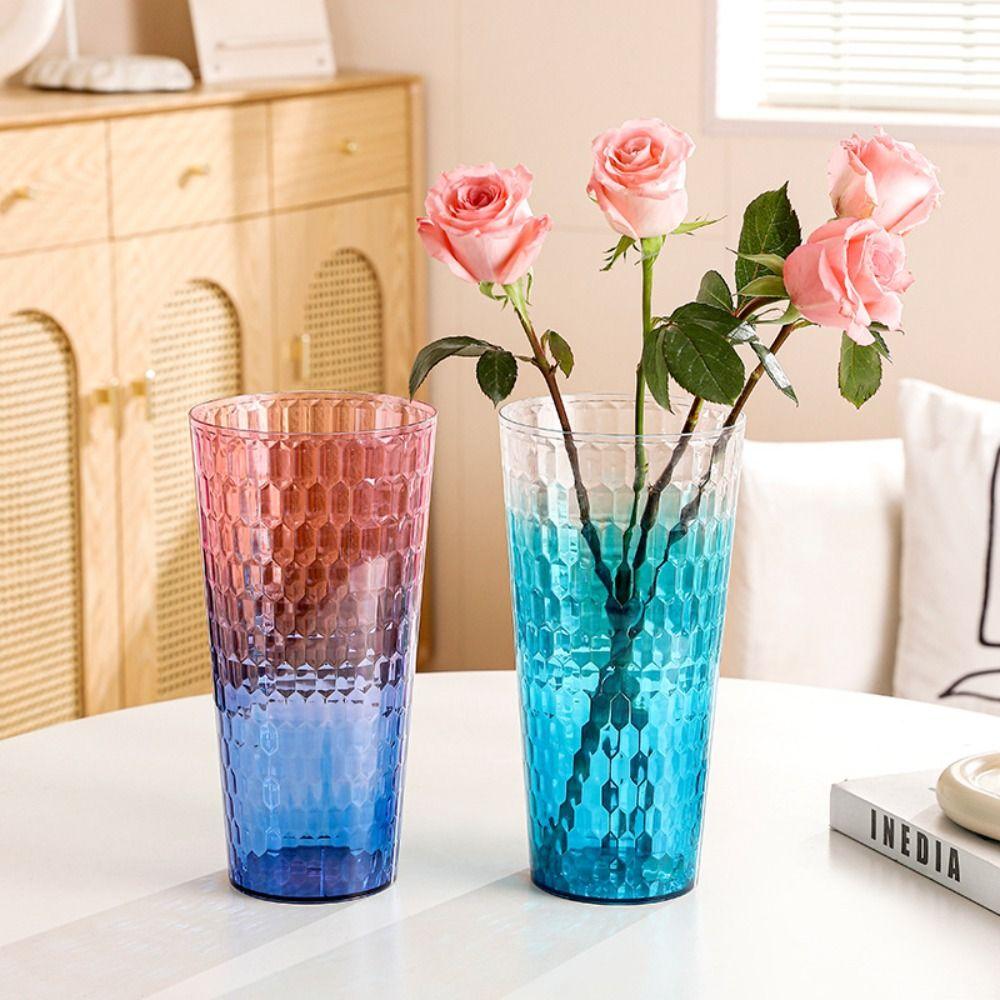 Modern Flower Bucket Simple Hydroponic Flower Planter Two-color Vase  Gift