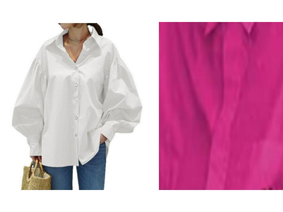 

2025 Ретро однотонные повседневные рубашки с рукавами-фонариками для женщин – Офисная и повседневная одежда 4XL