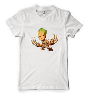 Groot gegen Wolverine Mashup Superheldenfilm Personalisiertes Unisex Kinder T-Shirt