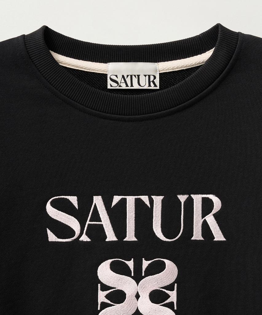 Seteo (W) Classic Logo Crop Sweatshirt Black Pink