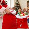 Holiday Candy Storage Pouches Christmas Velvet Santa Gift Bags, Large Red Soft Fabric Present Sack Reusable Holders with Drawstring Closure, Claus Bag