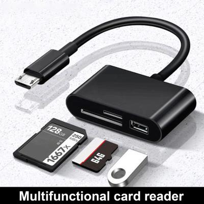 Adaptateur de lecteur de carte multifonctionnel USB 2.0/type-c 3-en-1, universel, Stable, utile, pour téléphone portable, lecteur de carte micro-sd