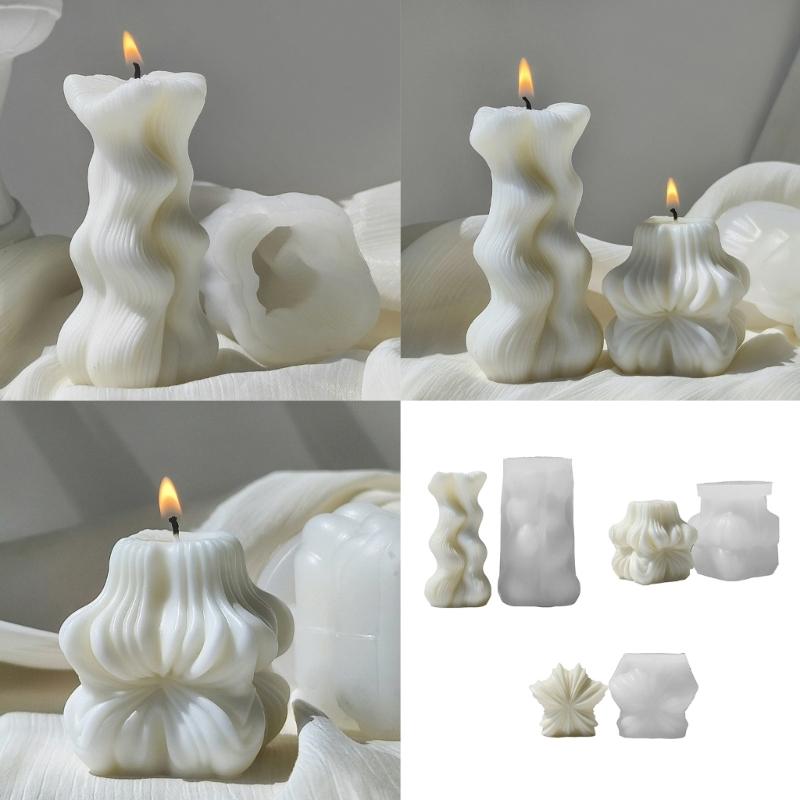 Geometric Rotating Silicone Candle Mold Silicone Scented Candle Mould for Geometric Scented Candle DIY Gift
