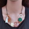 Collana Pendente Geometrico in Legno Vintage con Collare Collane Statement Bib Etniche Fatte a Mano per Donne Gioielli per il Collo