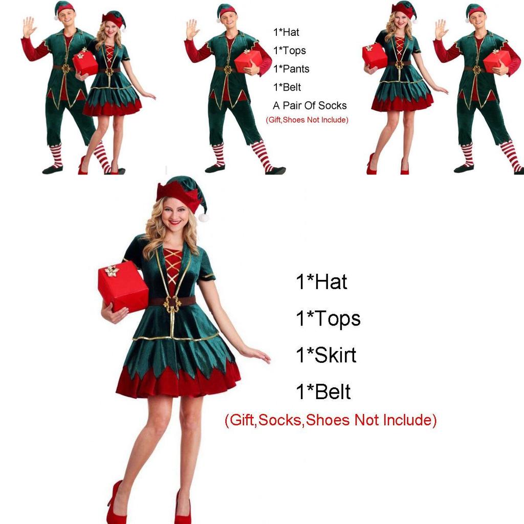 Durable Christmas Costume For Couples With Fashionable Style And Soft Velvet Feel