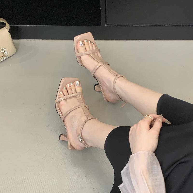 Fashion Summer High Heels Women's Gladiator Sandals Fashion Narrow Band Singbacks Mules Party Dress Shoes for Women Chaussures Femme