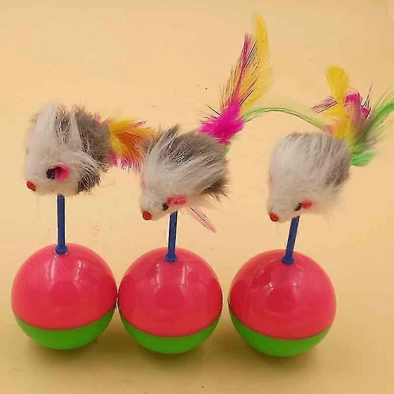 Pet Dog Cat Toys Cat Funny Supplies Mouse Tumbler Toy Plush With Balls Cat Toys