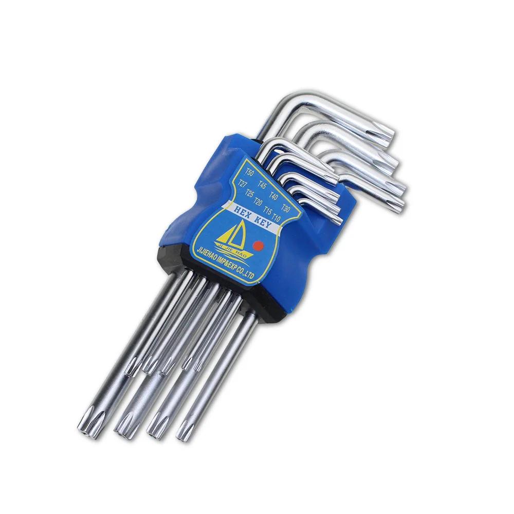 Durable Metric Short Long Arm Chrome Vanadium Key Set Star Wrench Hand Tool Screwdriver T10 T15 T20 T25 T27 T30 T40 T45 T50