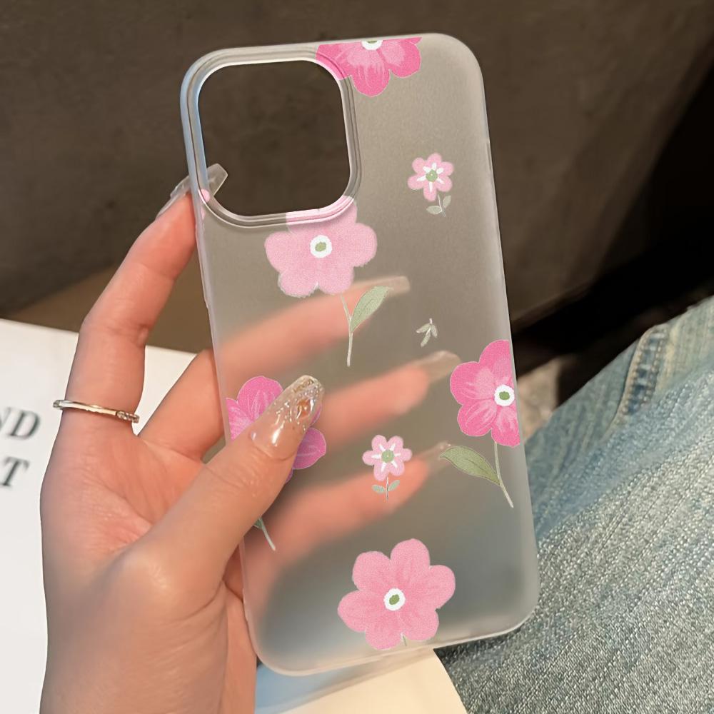 Soft TPU Matte Flower Phone Case for iPhone 13 Funda iPhone 11 14 15 Pro Max 14 Plus 12 Mini 13pro 13promax Transparent Covers