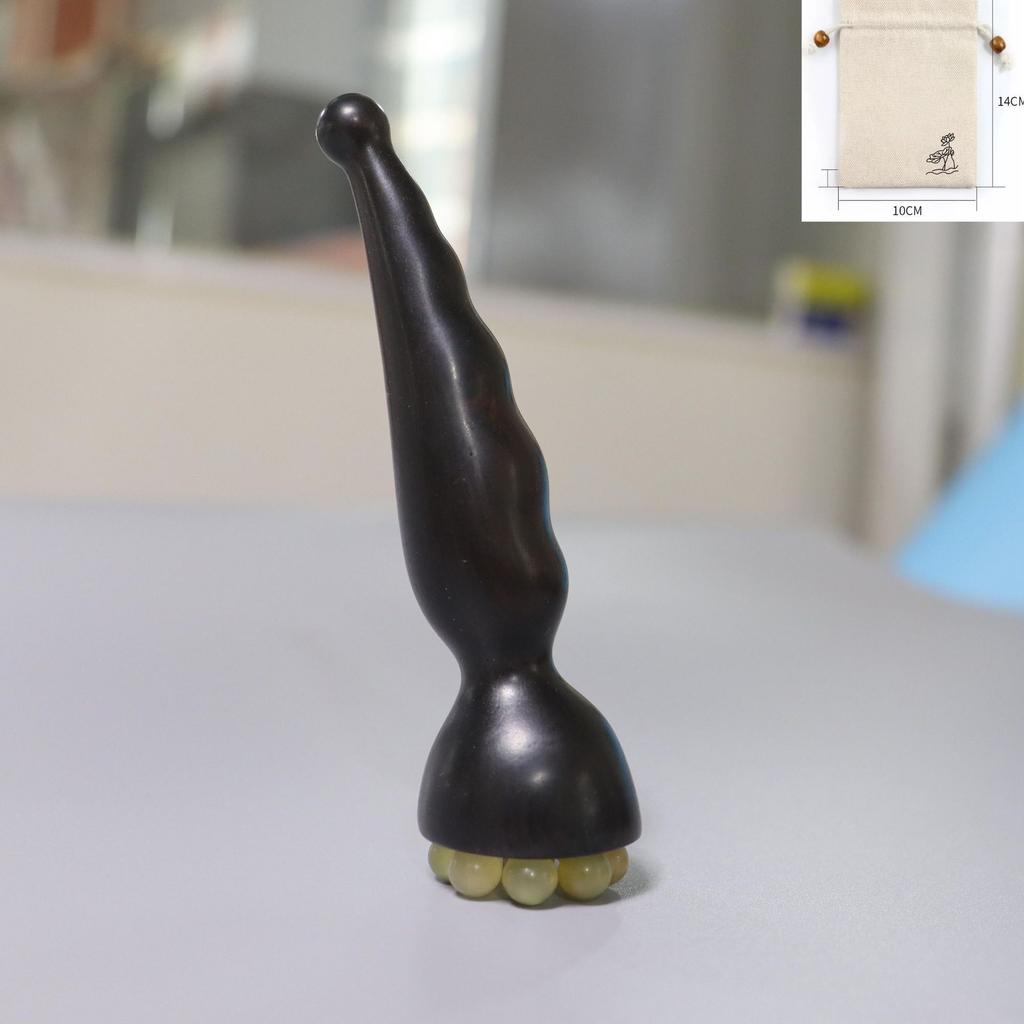 Green Sandalwood Horns Lotus Pod Massager, Eye Points, Suzaku Three-pecking Massage, Dredging Meridians, Purple Light Sandalwood Pinch Stick