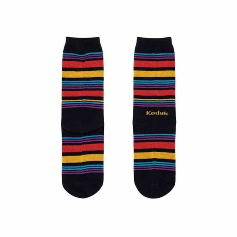 KODAK Apparel Multicolor Striped Socks BLACK