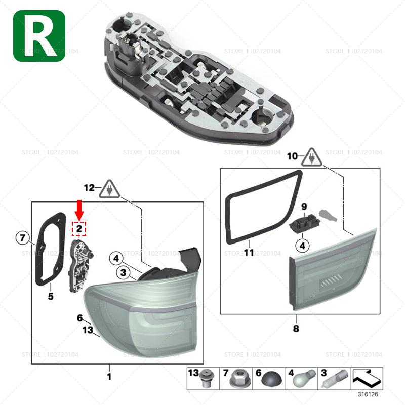 

for 2010-2013 E70 BMW X5 Tail Light Bulb Socket Side Rear Tray Holder Base 63217262573 63217262574 63217262575 63217262576 63217262574