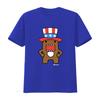 Domo Kun T-Shirt mit blauem Onkel Sam Amerikanischer Hut Design NHK Größe L 100% Baumwolle Neu Vintage Gewaschen Mode Mann