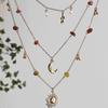 Multilayer Long Necklace with Beaded Designs Sun Pendant Necklace Fashionable Bohemian Jewelry for Various Occasion