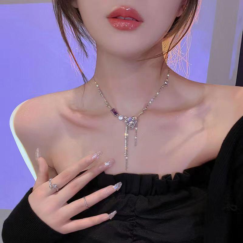 Sense Shell Love Necklace Female Niche Design Light Luxury Versatile Girlfriend Bow Collarbone Chain Niche Neck Chain Exquisite