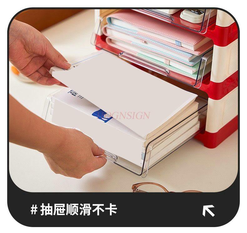 1pcs Cave Board Book Desk Storage Rack, Acrylic Student Desktop Book Storage Rack, Office Document Storage Box
