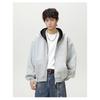 Men Heavy Weight American Color Block Loose Hooded Long Sleeve Zip Up Casual Hoodie Jacket