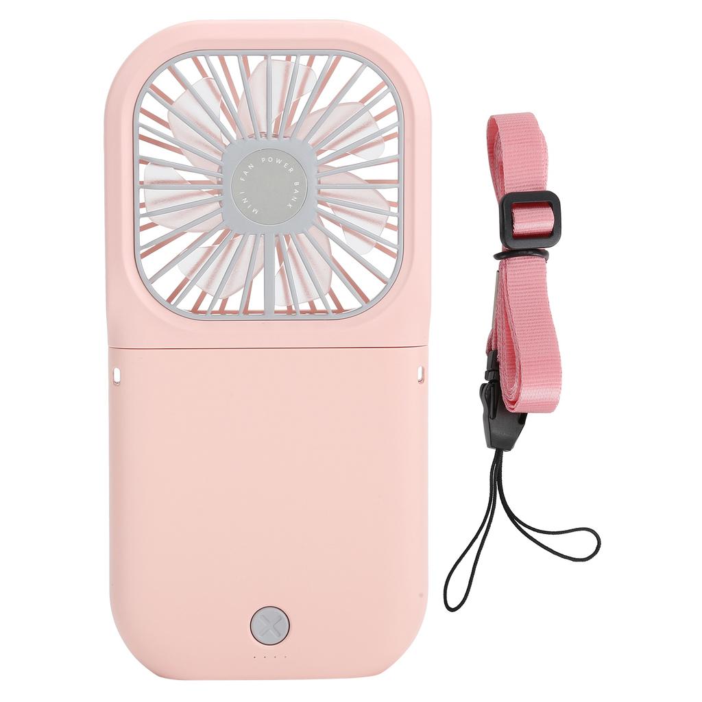 Hanging Neck Fan Mini Portable Folding 3 Speed Adjustable USB Charging Low Noise Fan for Home Office OutdoorPink