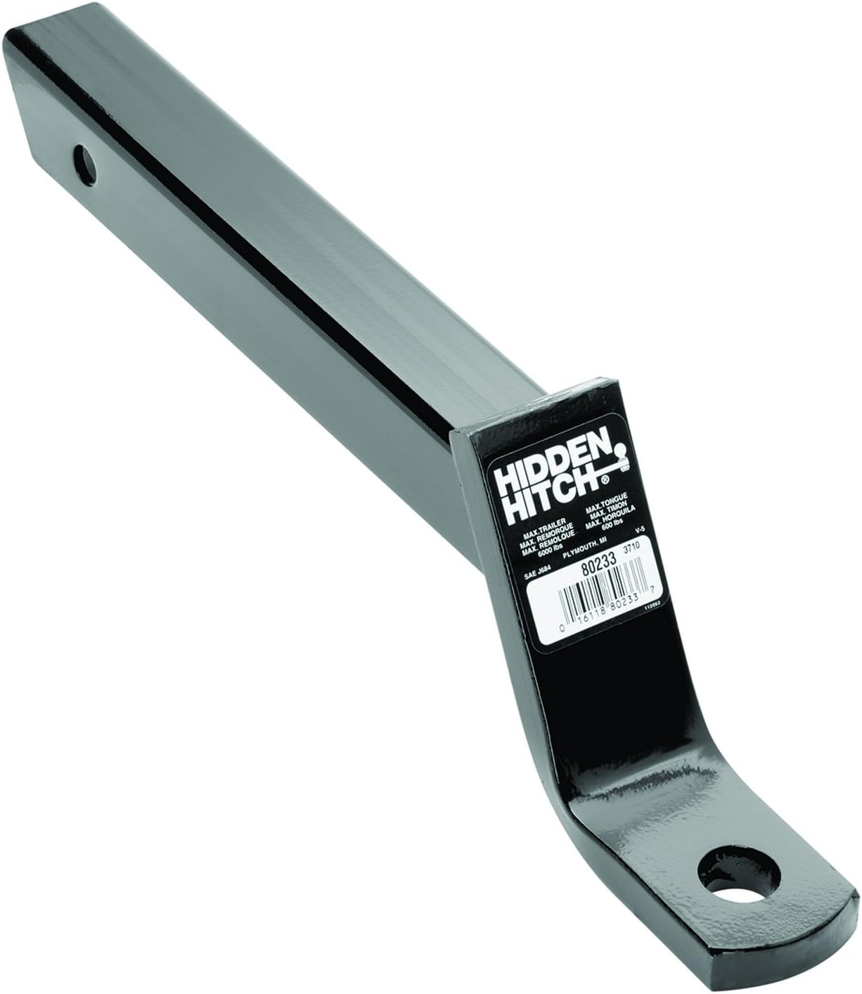 Hidden Hitch 80233 Trailer Hitch Ball Mount, 6000 lbs, 2 in Receiver, 4 in Drop, Black United States