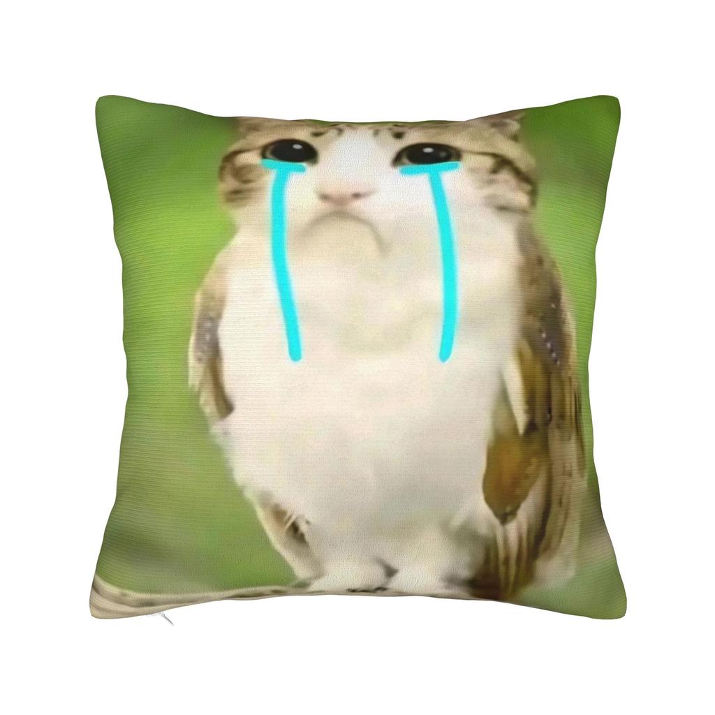 Surprised Meowl cat Owl Square Pillow Case Cushion Cover Fashion Zipper Decor Throw Pillow Case Cover for Living Room 40*40cm