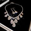 "High-End Luxury Drop Necklace and Earrings Set - European and American Niche Versatile Jewelry"