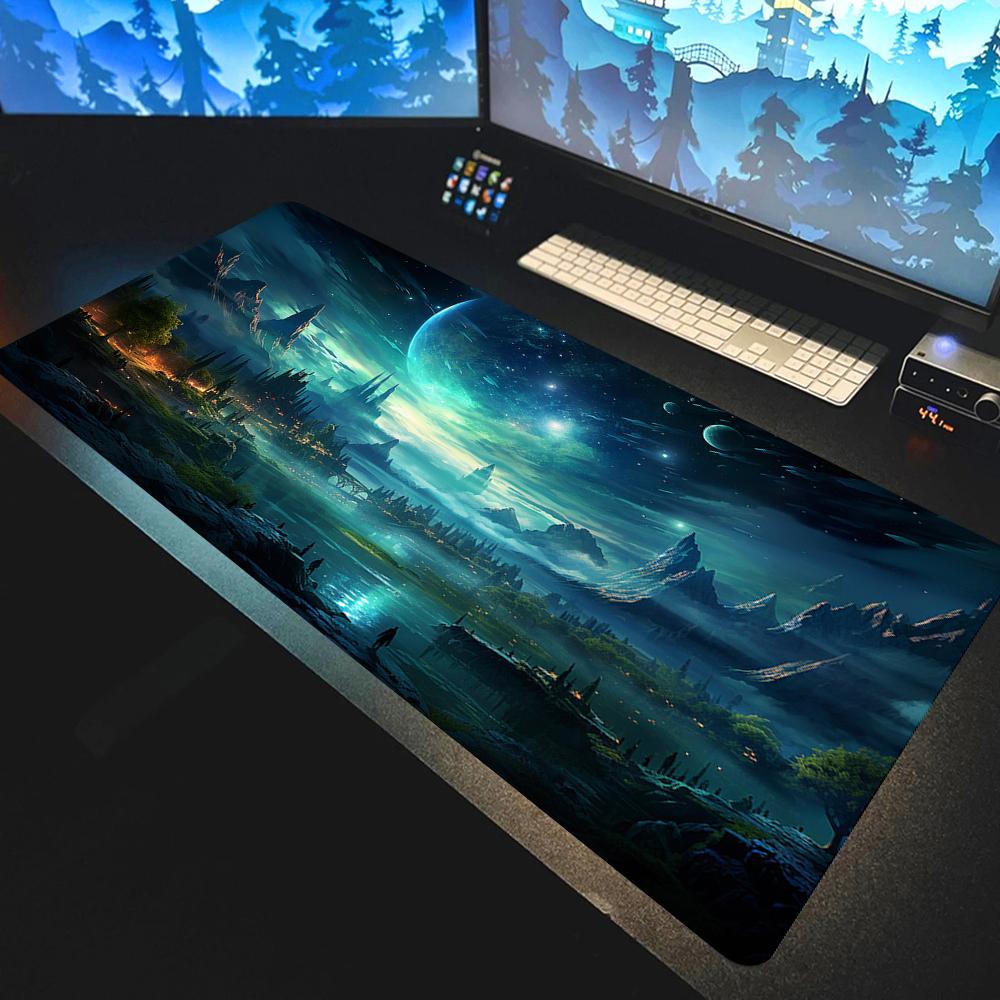 Blue Sky Landscape Large Nonslip Mousepad Gaming Office Accessor Scenery Mouse Pad Desk Mat Mousepad Large Abstract Mouse Pad