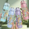 1PC Silly Goose Funny Slogan Print 750ml Color Plastic Sports Water Bottle Leakproof Flip Straw Lid Suitable for Sports Office Home Use