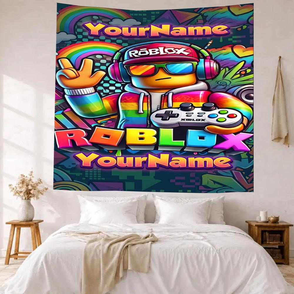 Roblox Custom Your Name Wall Decor Tapestry Art For Pet Memorial Birthdaywedding Party Backdrop Family Gift