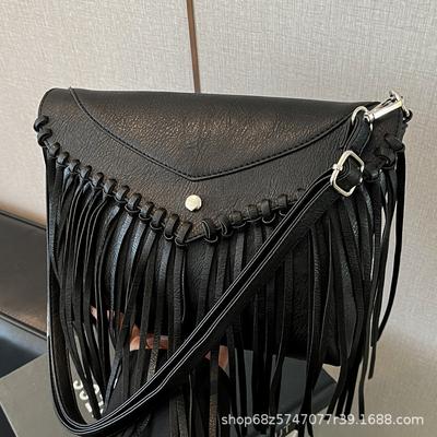 Vintage High-end Envelope Bag Women's Bag 2025 New Fashion Fringed Small Square Bag Large Capacity Shoulder Messenger Bag Tide