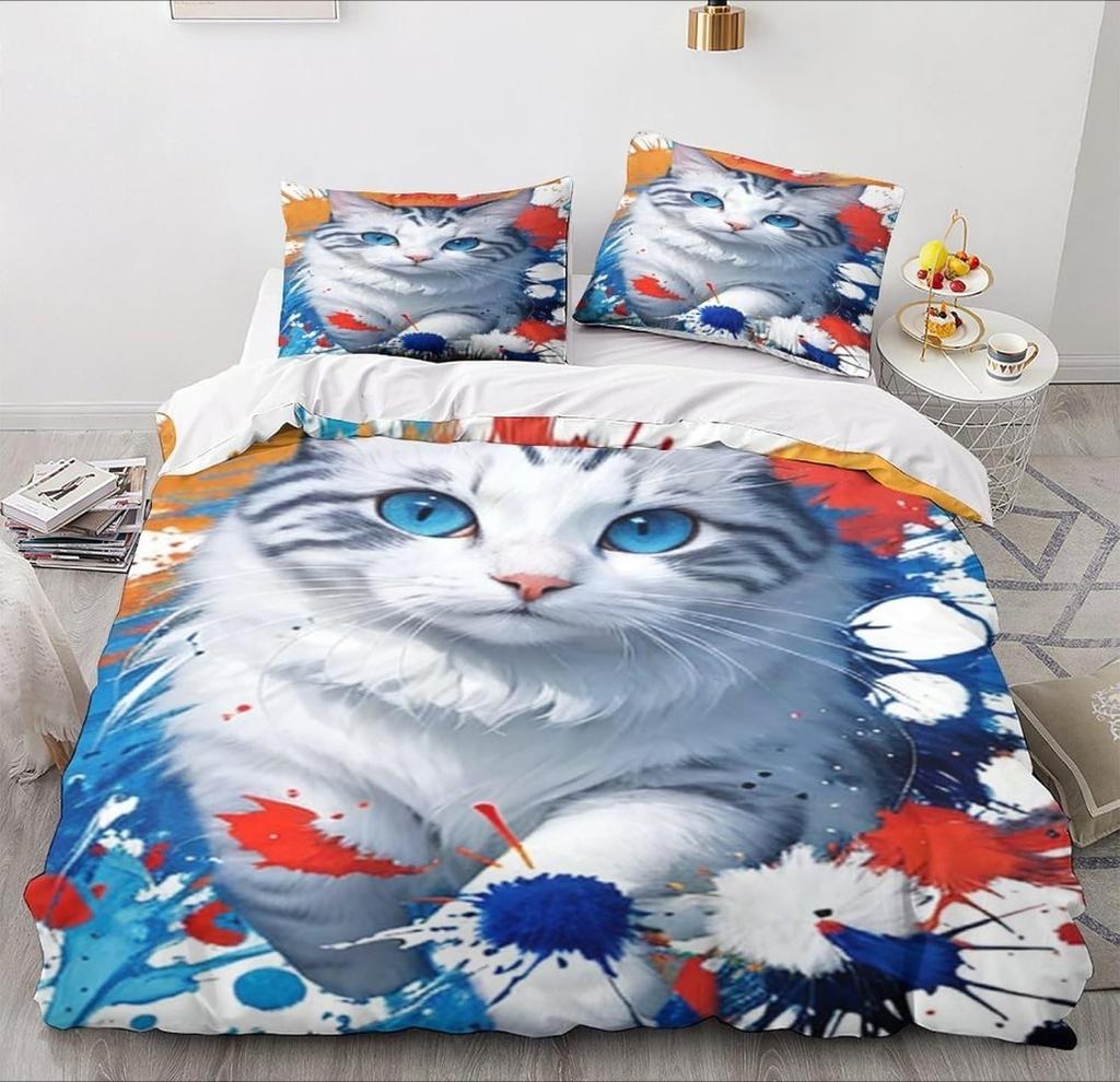 3D Cartoon Animal Dog Duvet Cover Sets, Children'sTeenagers Bed Linen 3-Piece Duvet Covers, Microfibre,Room Decor  Duvet Cover