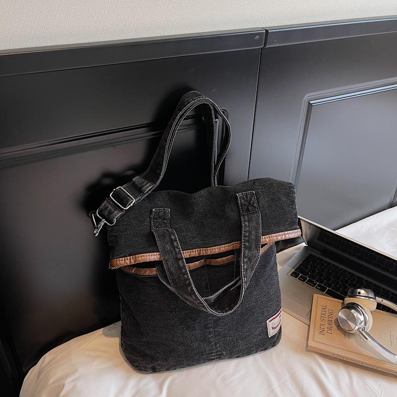 Ветер новая джинсовая холщовая наплечная сумка литературная и художественная сумка-тоут большой вместимости повседневная ленивая сумка-мессенджер