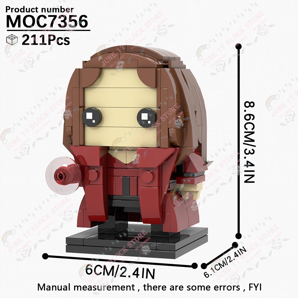 MOOXI Superhero Brickheadzed MOC Brick Movie Figure Doctor Doom Witch Kingpins Scale Model Compatible Building Block Toy Children Gift Present