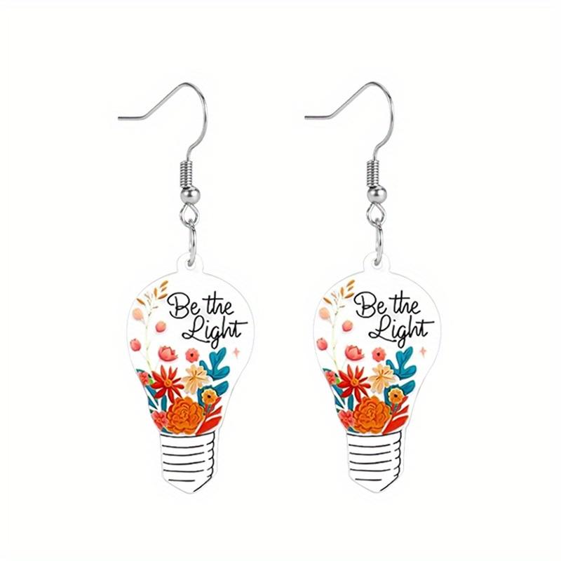 Drawing Board Paint Tray Acrylic Drop Earrings for Women Girls Y2K Colorful Light Bulb Stud Earrings Festival Valentine's Day Jewelry Christams Gifts